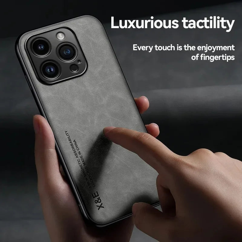 Luxury Leather Shockproof Case for iPhone - CaseifyTrend