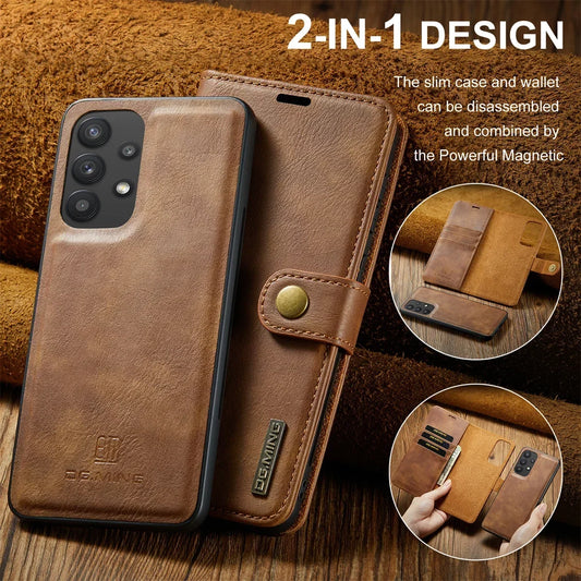 Detachable Magnetic Leather Wallet Case for Samsung Galaxy