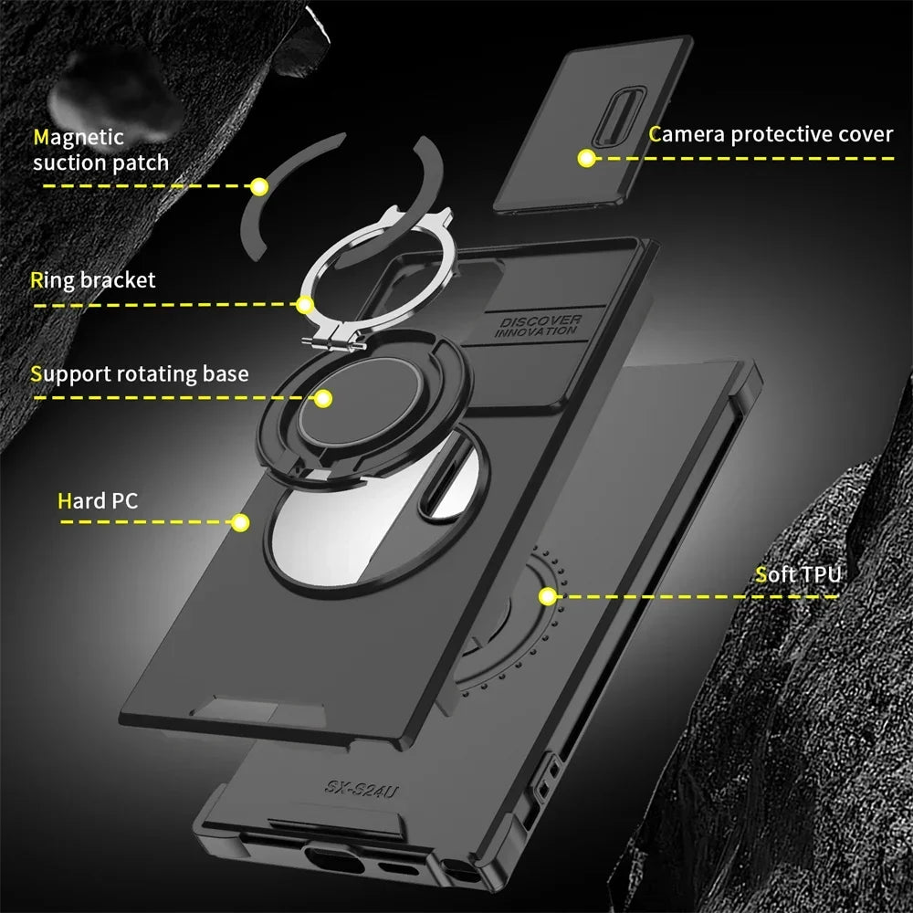 Armor Magnetic Bracket Case for Samsung