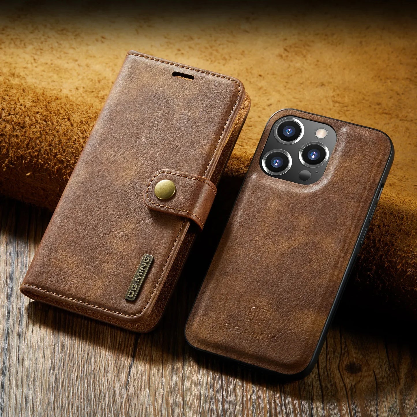 Detachable Magnetic Leather Wallet Case for iPhone