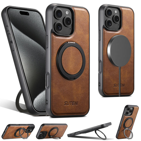 PU Leather Rotating Stand Case for iPhone