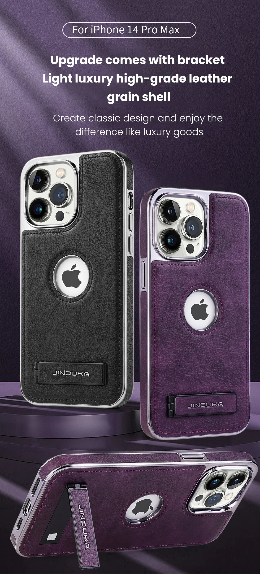 Luxury Leather Kickstand Case for iPhone