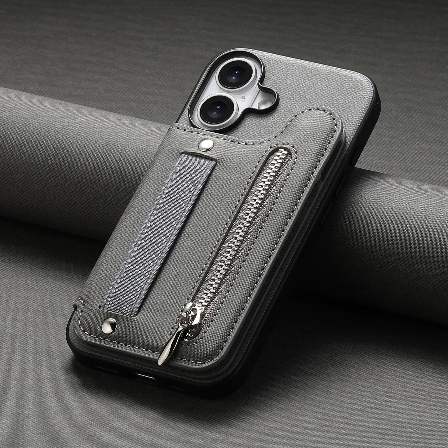 Leather Wallet Phone Case with Wrist Strap and Card Holder