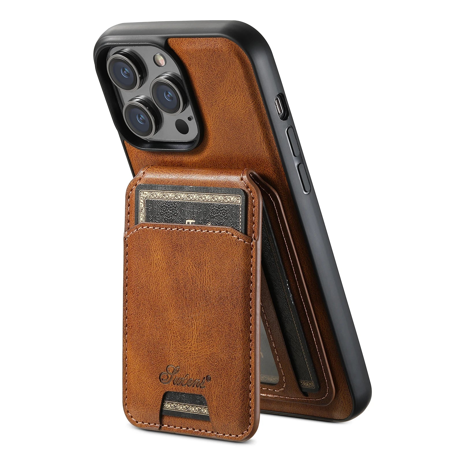 Magnetic Leather Wallet Case for iPhone - CaseifyTrend