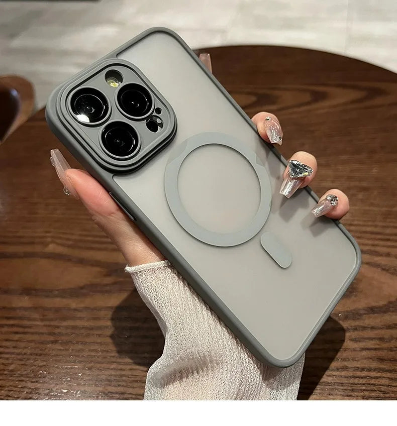 Matte Translucent Magnetic Case for iPhone