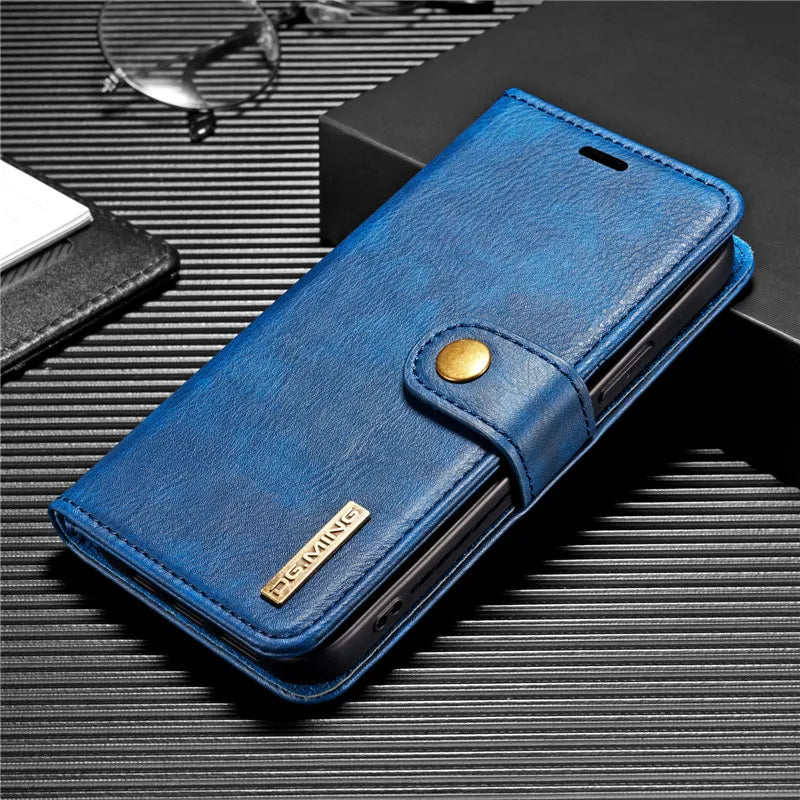 Detachable Magnetic Leather Wallet Case for iPhone