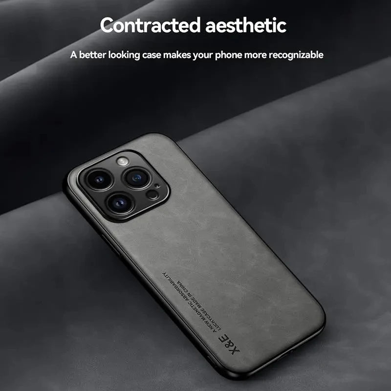 Luxury Leather Shockproof Case for iPhone - CaseifyTrend