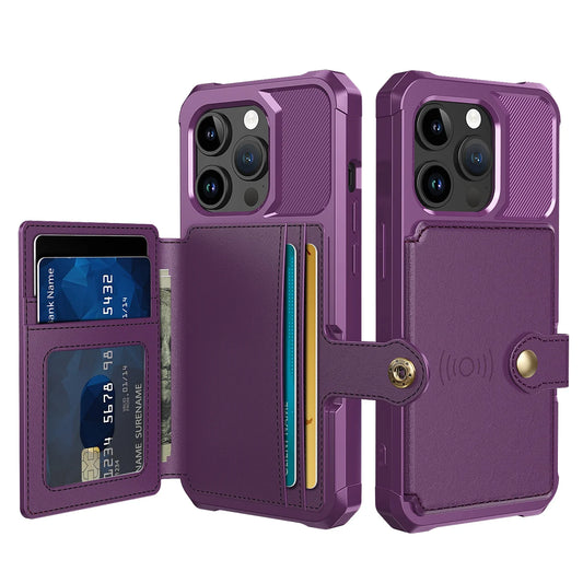 Magnetic Leather Wallet Case with Card Slot for iPhone