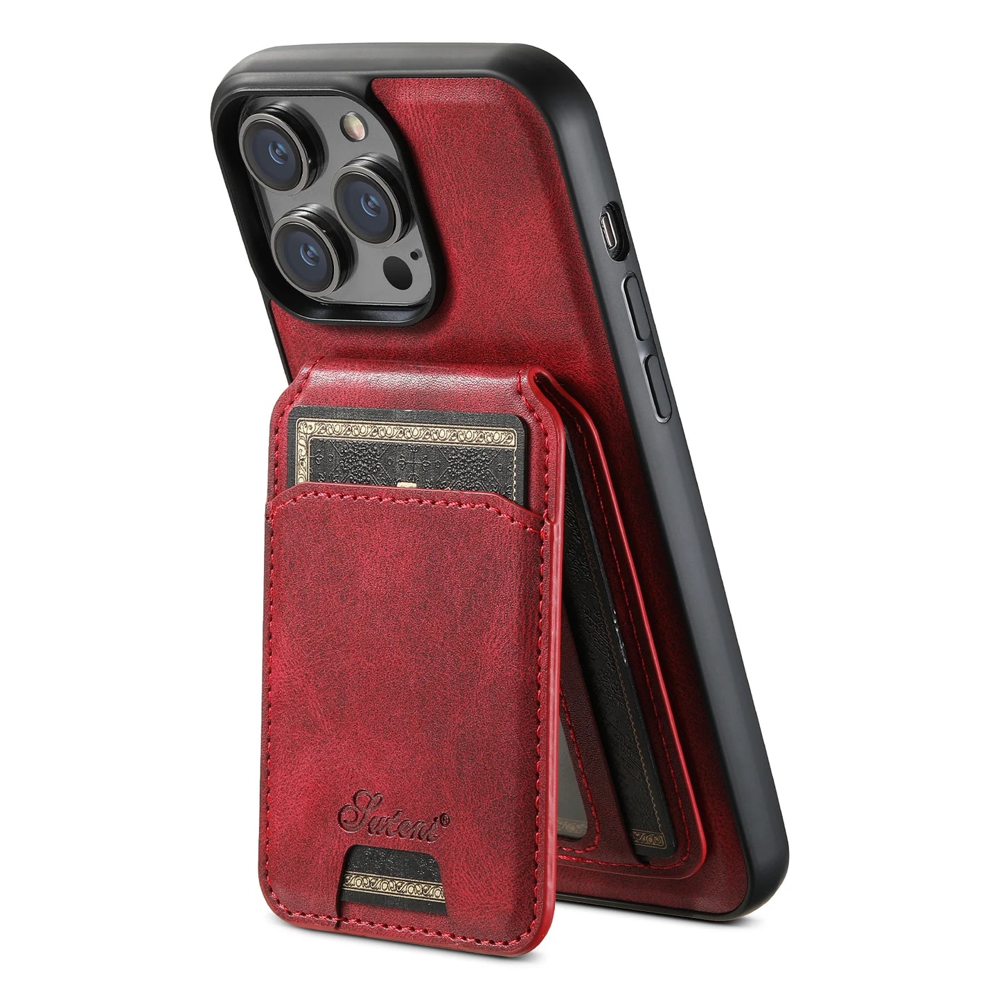 Magnetic Leather Wallet Case for iPhone - CaseifyTrend