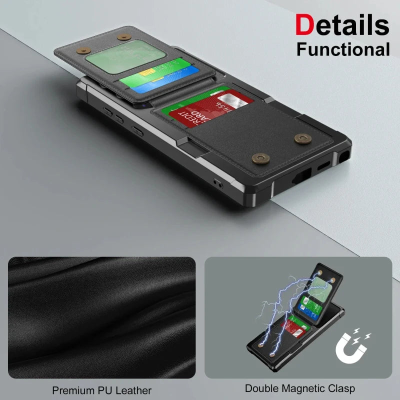 Samsung Leather Flip Card Wallet Case - CaseifyTrend