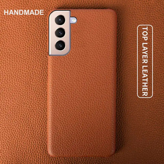 Genuine Leather Litchi Texture Phone Case for Samsung