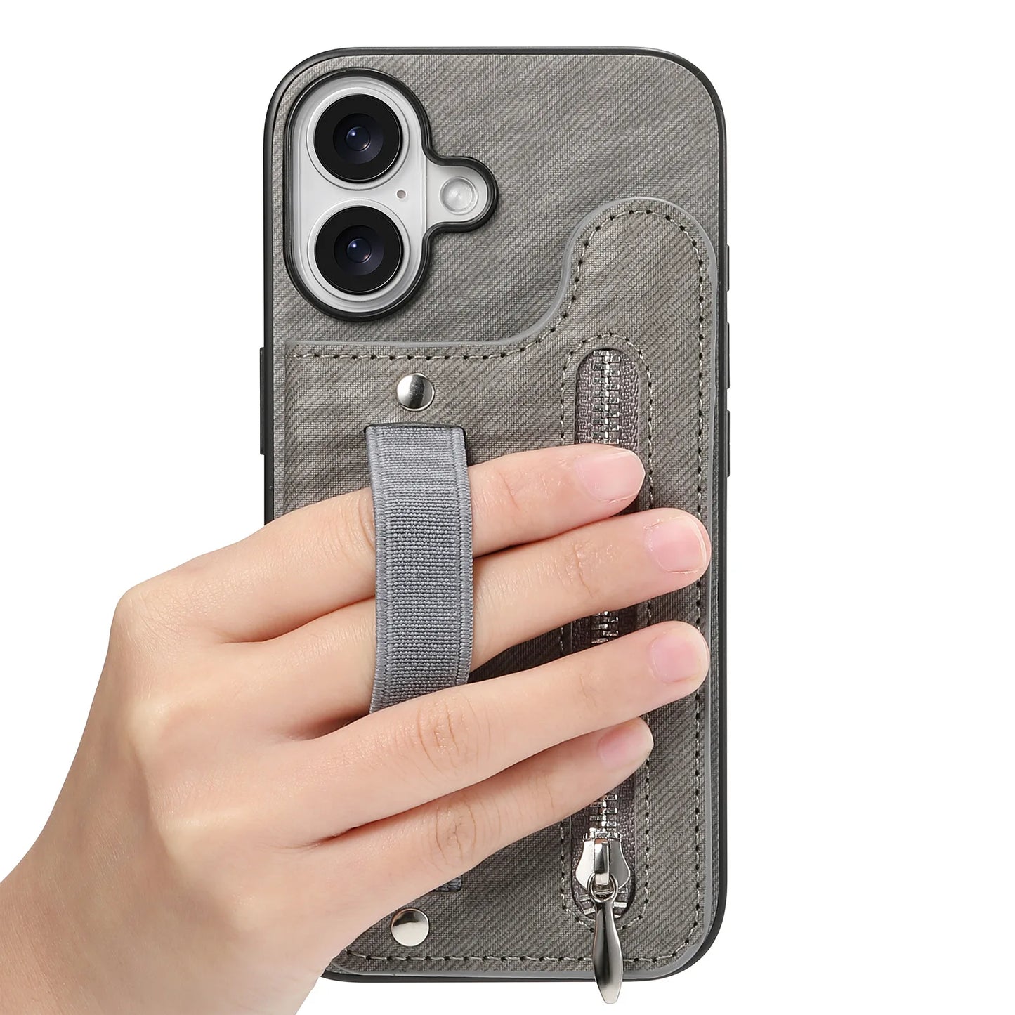 Leather Wallet Phone Case with Wrist Strap and Card Holder