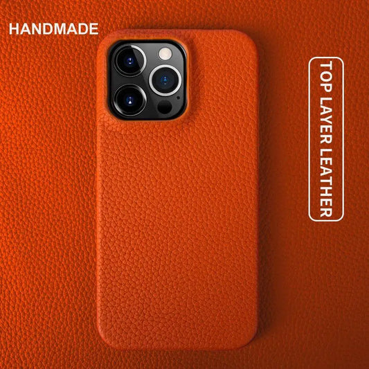 Luxury Genuine Leather Shockproof Case for iPhone