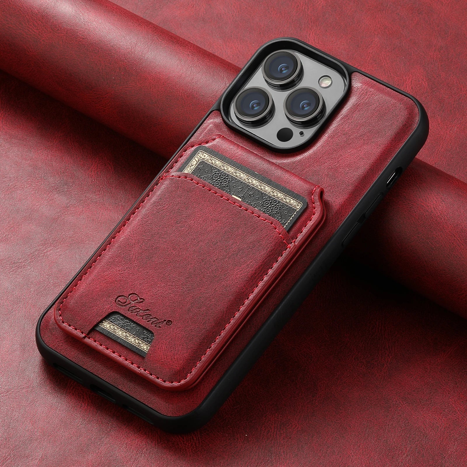 Magnetic Leather Wallet Case for iPhone - CaseifyTrend