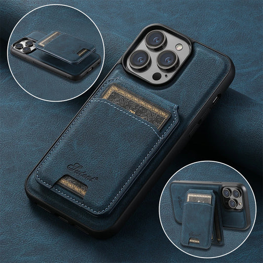 Luxury Magnetic Leather Wallet Case with Card Slot for iPhone