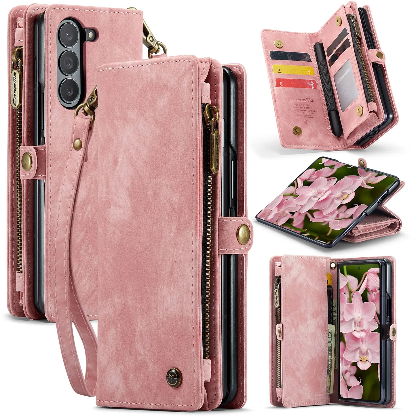 PU Leather Wallet Flip Case with Card Holder for Samsung Z Fold