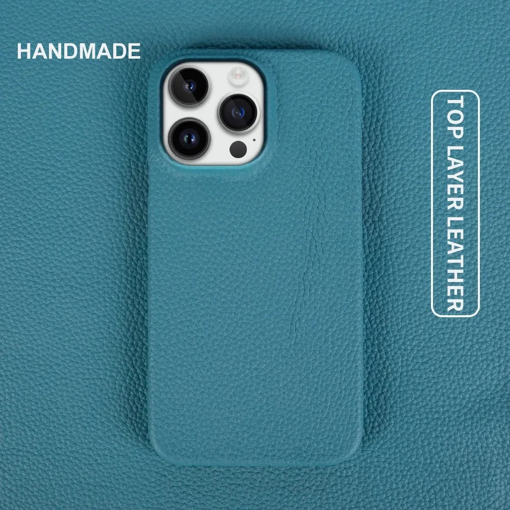 Luxury Genuine Leather Shockproof Case for iPhone