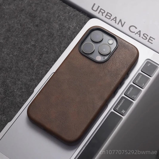 Retro Leather Magnetic Case for iPhone