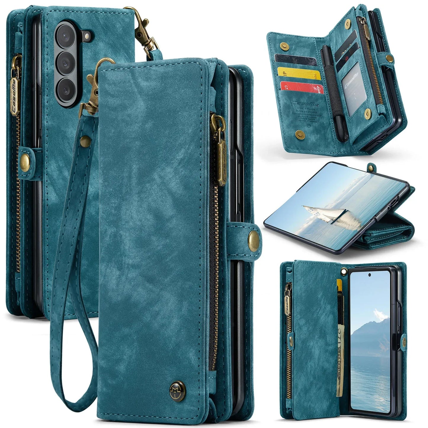 PU Leather Wallet Flip Case with Card Holder for Samsung Z Fold