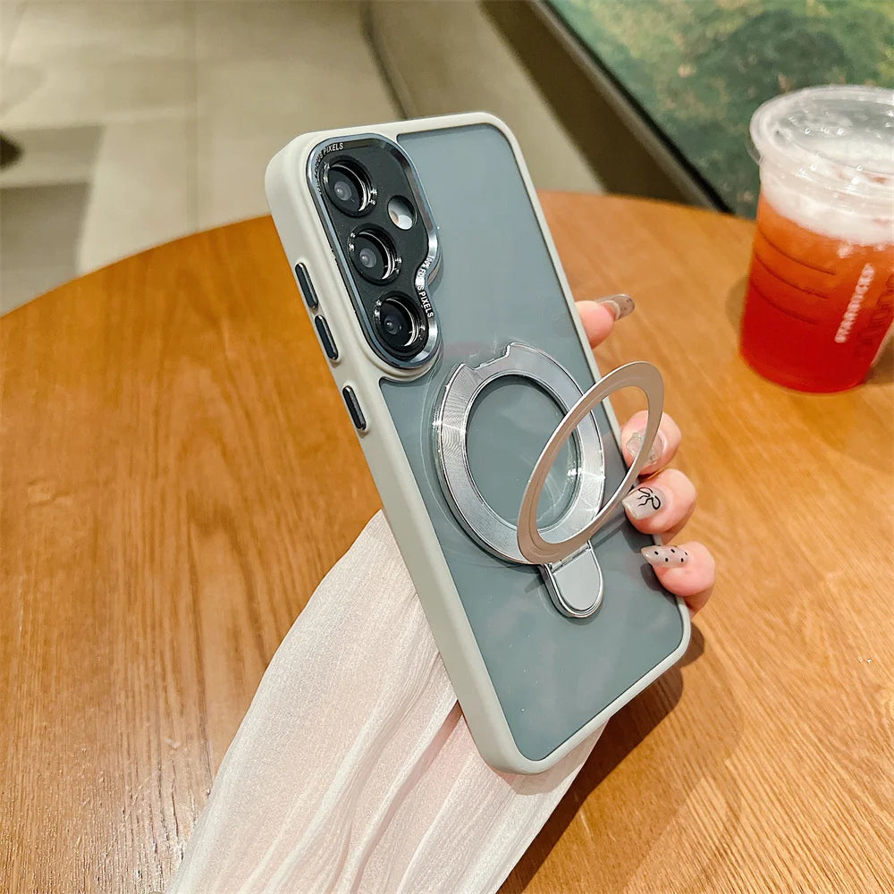Luxury Magsafe Metal Magnetic Stand Case for Samsung