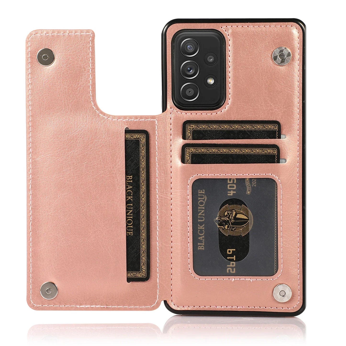 Flip Leather Wallet Case with Card Holder for Samsung
