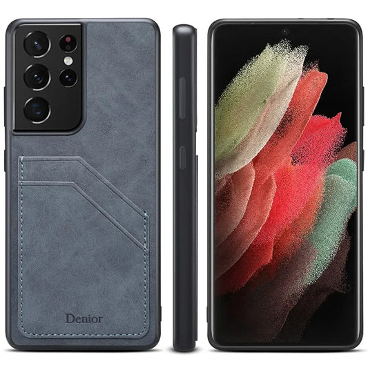Luxury Leather Samsung Case with Card Holder & Stand