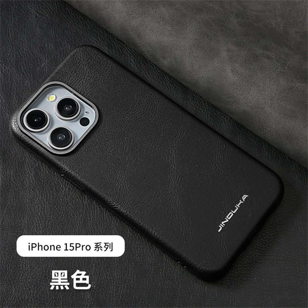 Luxury Ultra Thin Leather Magsafe Case for iPhone