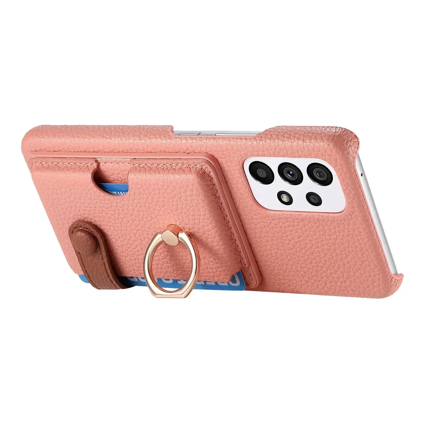 Leather Wallet Phone Case with Ring for Samsung Galaxy Series
