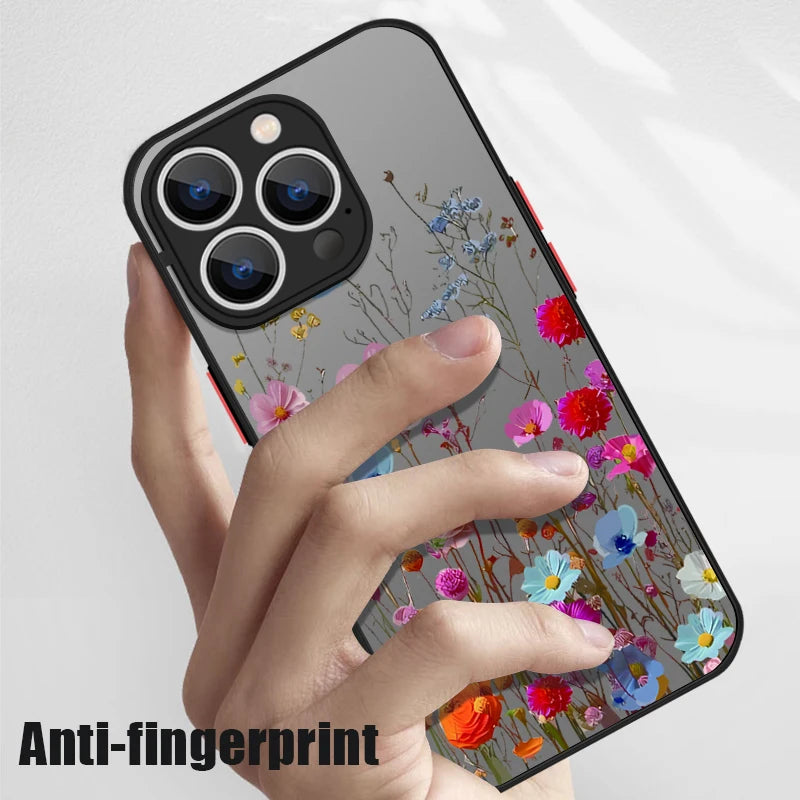 Magnetic Colorful Flowers Case for iPhone - CaseifyTrend